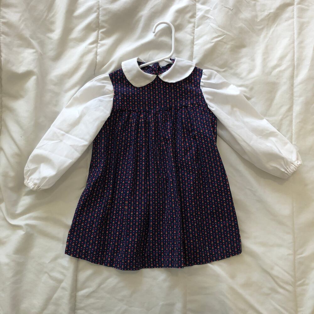 Carter’s Toddler Girl Navy Blue Heart & Bow Print Dress - Size 2T
